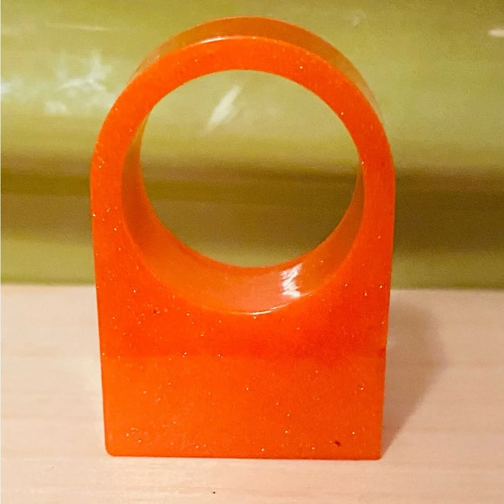 🔥 Bold Orange Chunky Resin Ring 🔥